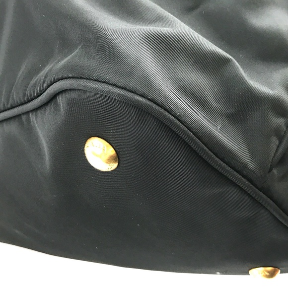 Rare Tessuto Tote Handbag Black Nylon ShoulderBag - Picture 8 of 13